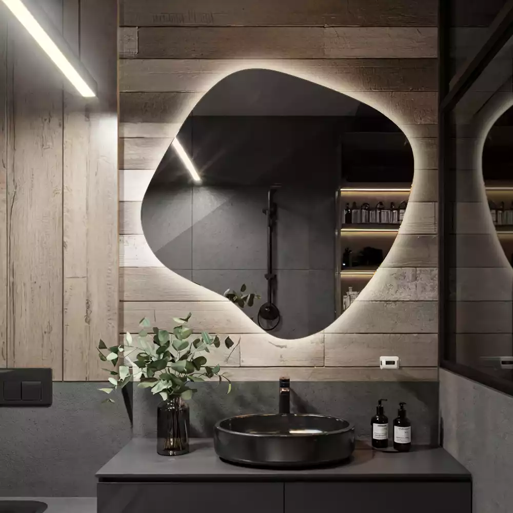 Spiegel spetter met LED-verlichting uniek