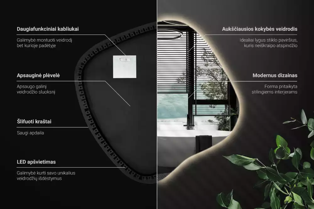 Spiegel spetter met LED-verlichting uniek