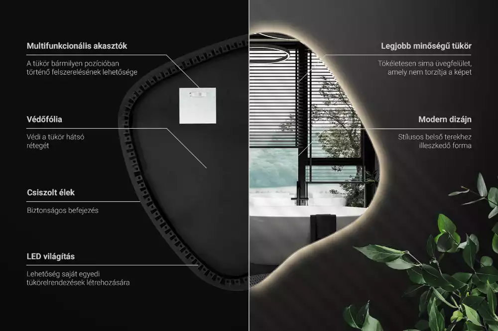 Spiegel spetter met LED-verlichting uniek