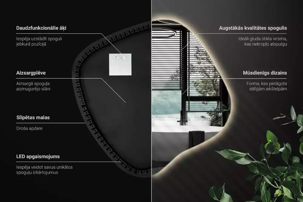 Spiegel spetter met LED-verlichting uniek