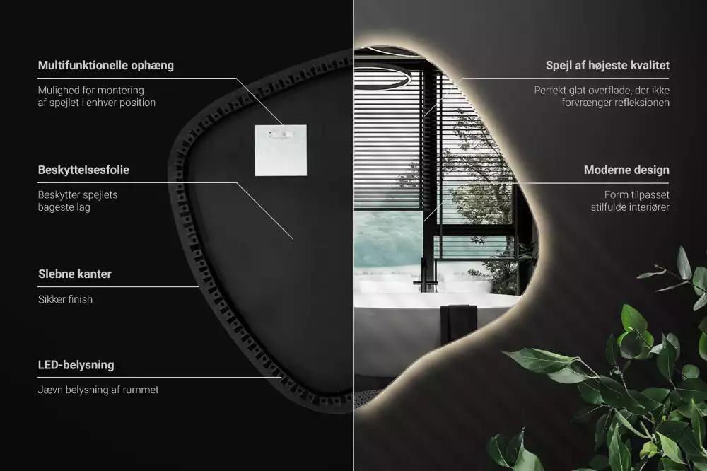 Spiegel spetter met LED-verlichting uniek