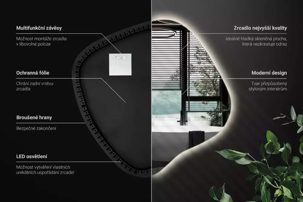 Spiegel spetter met LED-verlichting uniek