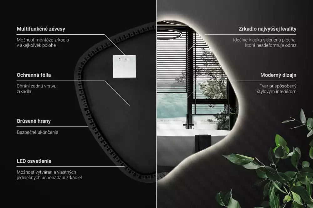 Spiegel spetter met LED-verlichting uniek