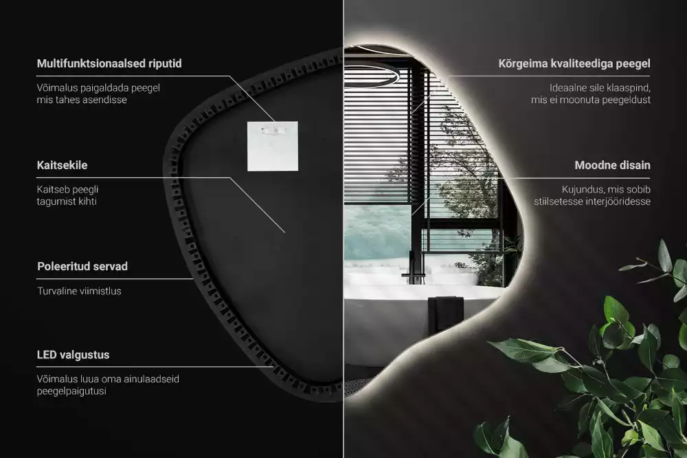 Spiegel spetter met LED-verlichting uniek