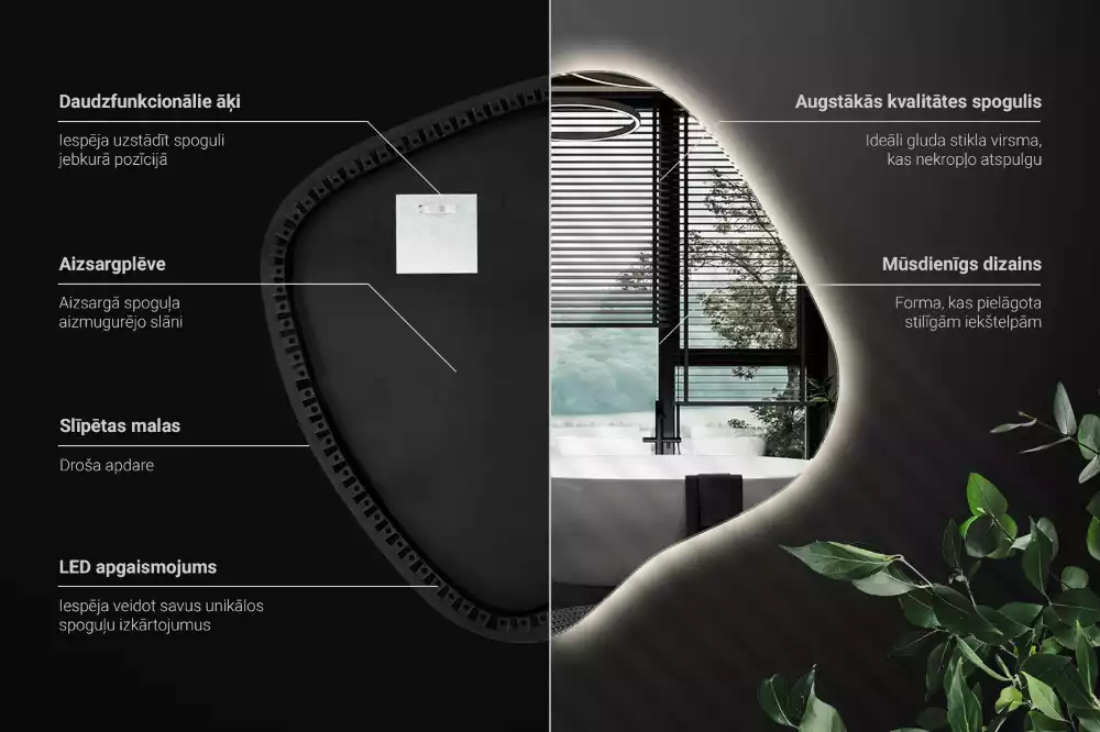 Spiegel spetter met LED-verlichting uniek