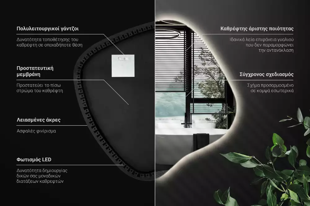 Spiegel spetter met LED-verlichting uniek