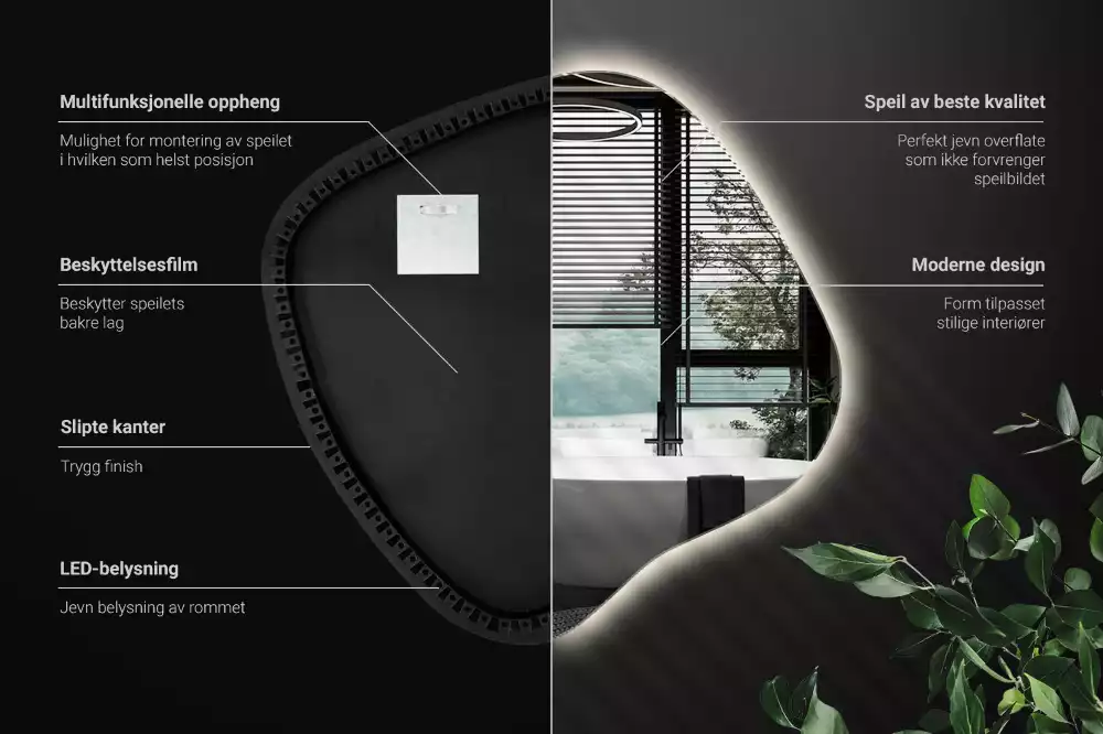 Spiegel spetter met LED-verlichting uniek