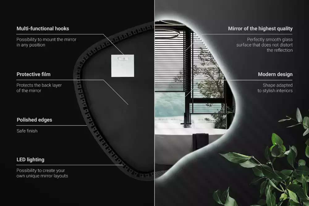 Spiegel spetter met LED-verlichting uniek