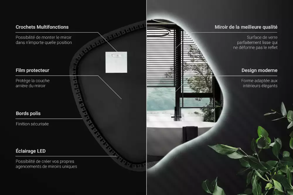 Spiegel spetter met LED-verlichting uniek