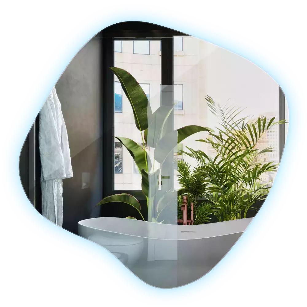 Spiegel spetter met LED-verlichting uniek