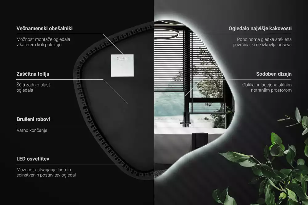 Spiegel spetter met LED-verlichting uniek