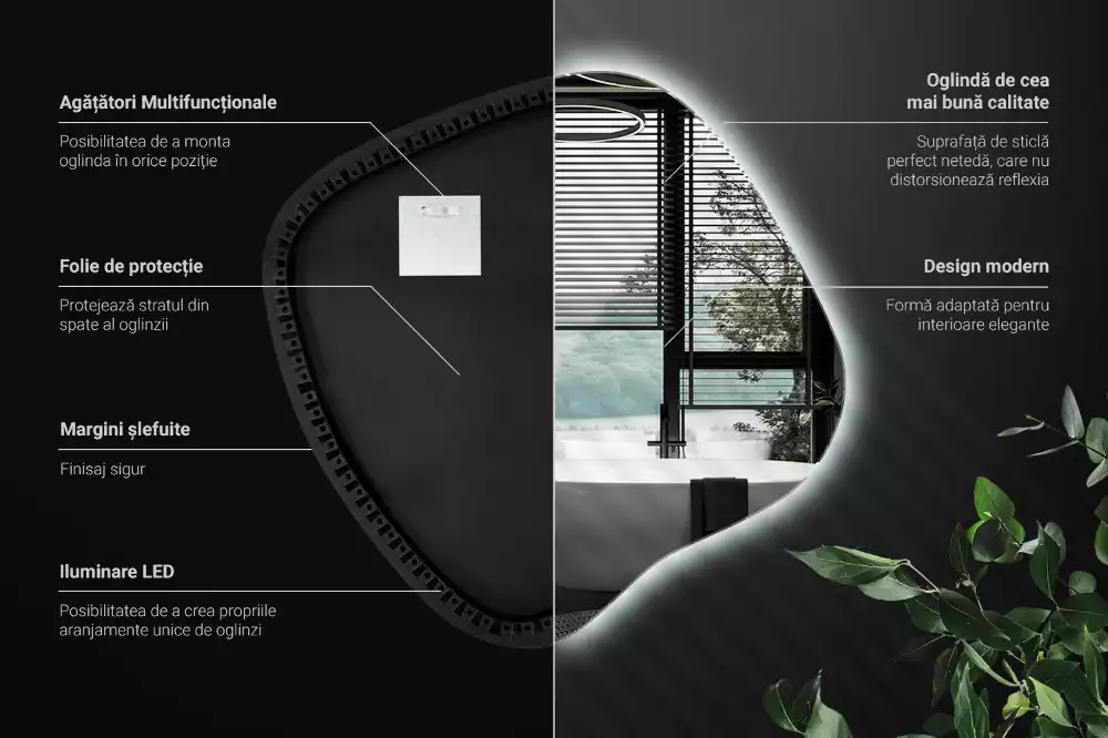 Spiegel spetter met LED-verlichting uniek