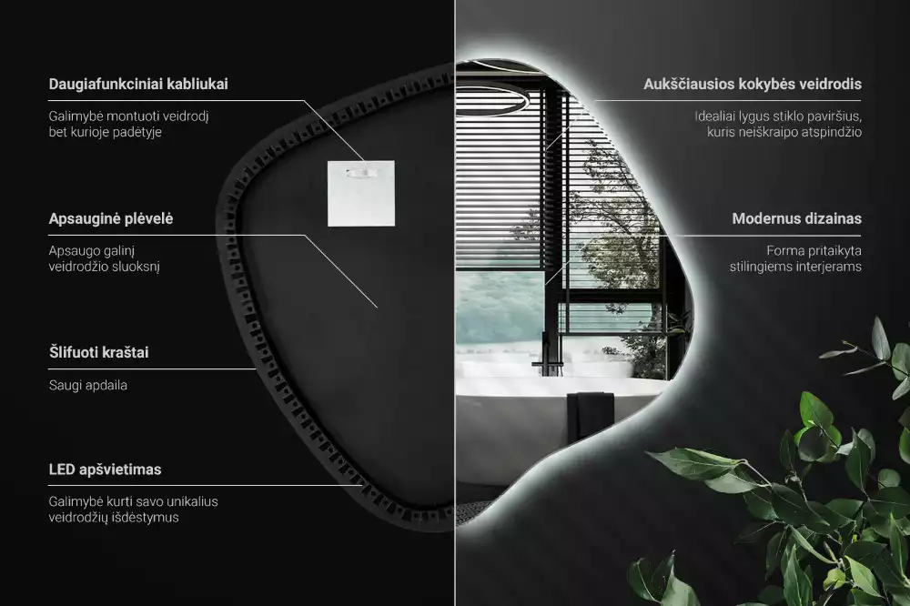 Spiegel spetter met LED-verlichting uniek