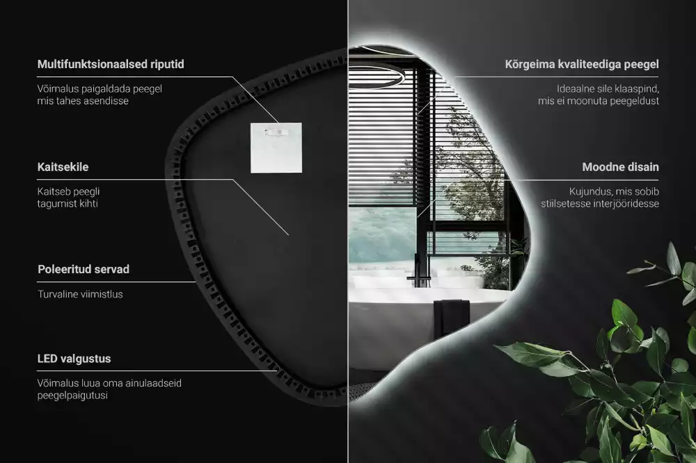 Spiegel spetter met LED-verlichting uniek