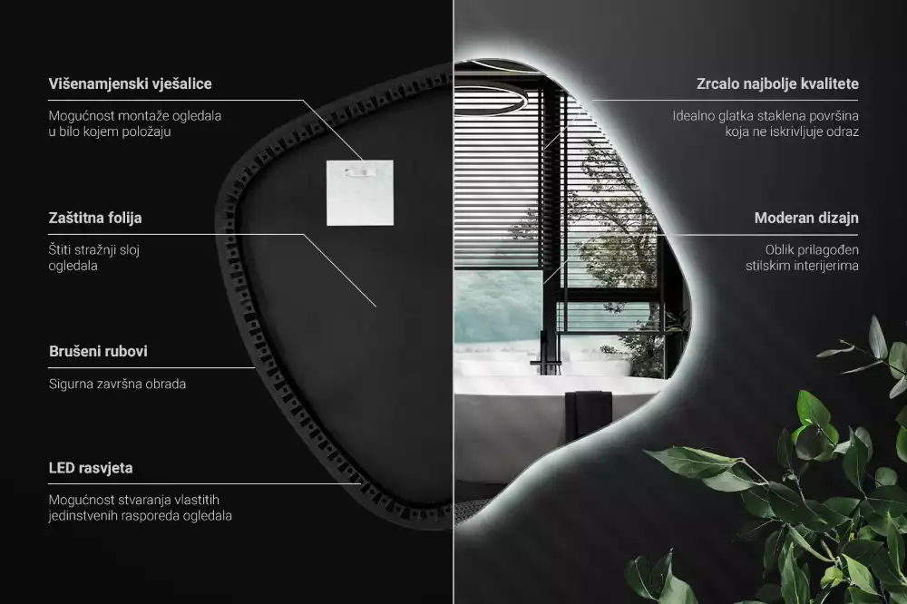 Spiegel spetter met LED-verlichting uniek