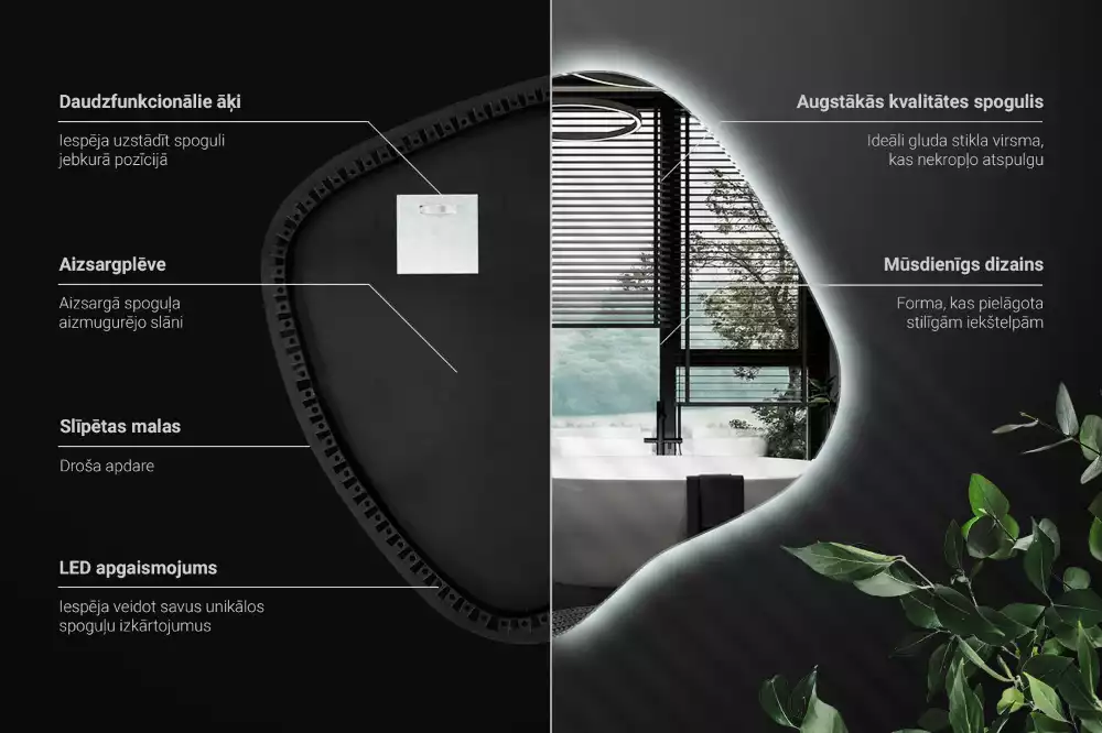 Spiegel spetter met LED-verlichting uniek