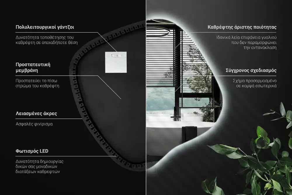 Spiegel spetter met LED-verlichting uniek