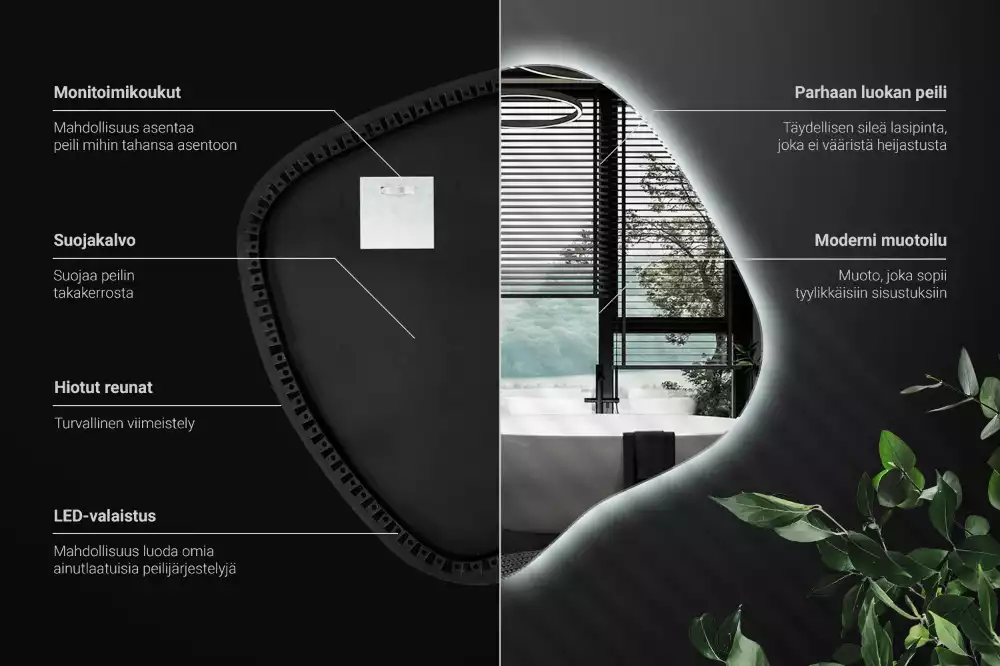 Spiegel spetter met LED-verlichting uniek