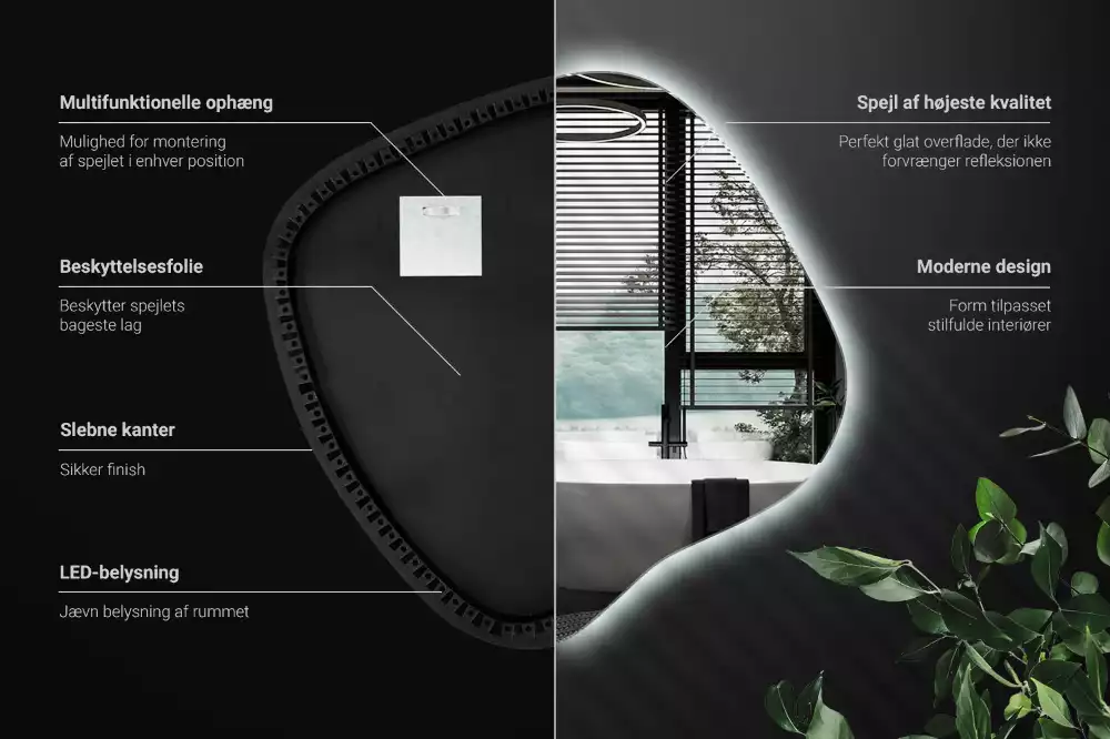 Spiegel spetter met LED-verlichting uniek