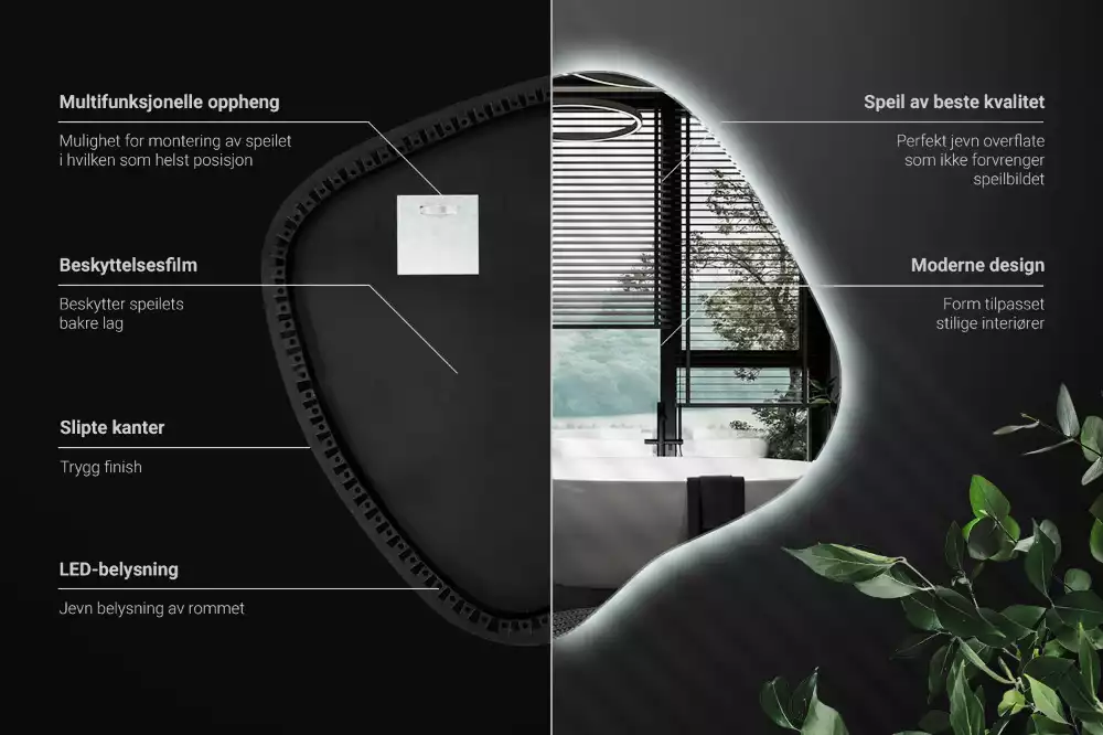 Spiegel spetter met LED-verlichting uniek