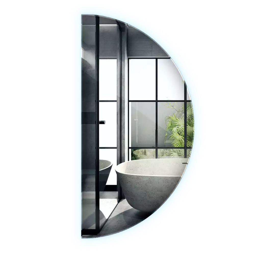 Halfronde spiegel met verlichting stijlvolle accessoire