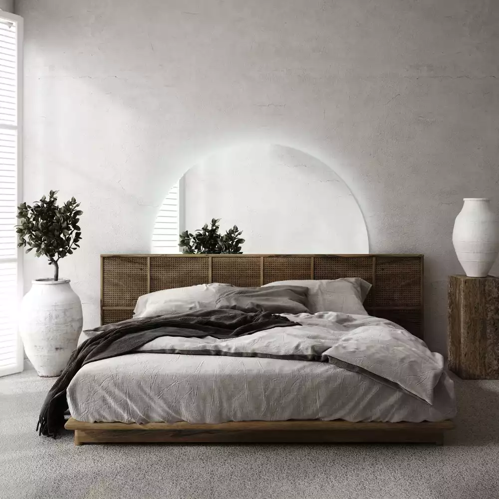 Halfronde spiegel met verlichting stijlvolle accessoire