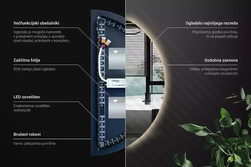 Halfronde spiegel met verlichting stijlvolle accessoire