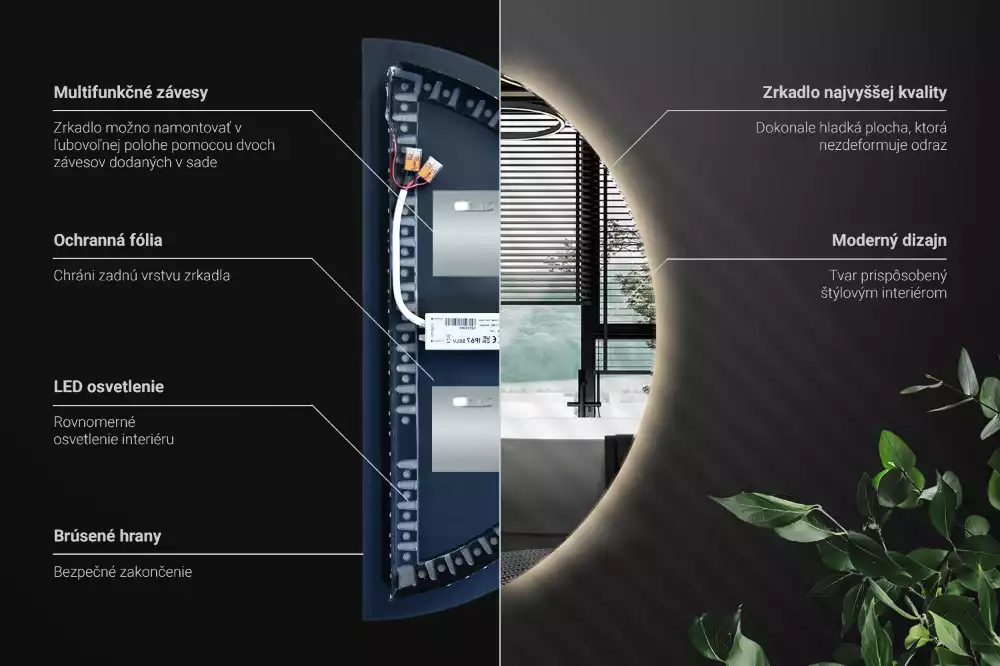 Halfronde spiegel met verlichting stijlvolle accessoire