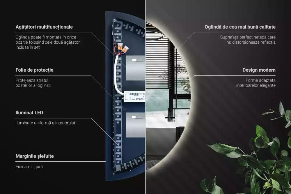 Halfronde spiegel met verlichting stijlvolle accessoire