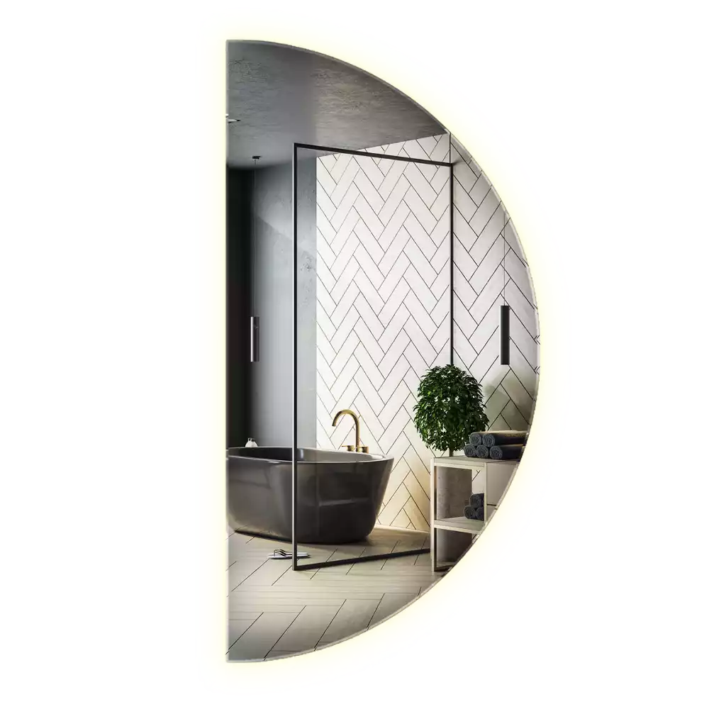 Halfronde spiegel met verlichting stijlvolle accessoire