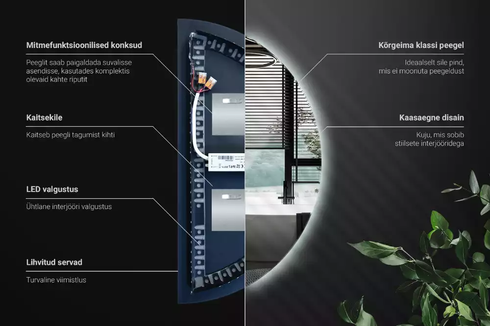 Halfronde spiegel met verlichting stijlvolle accessoire