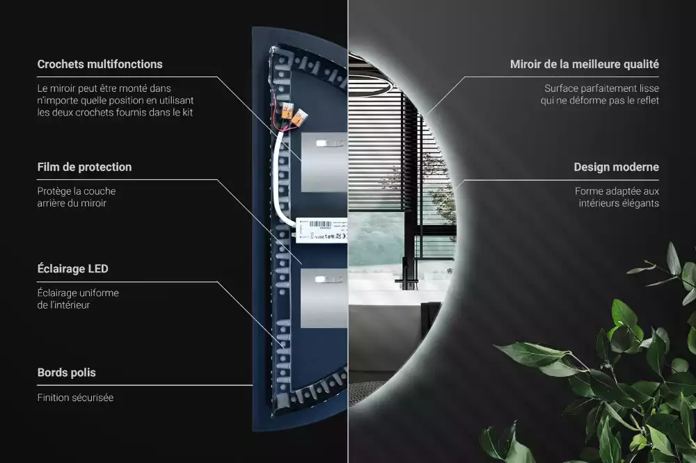 Halfronde spiegel met verlichting stijlvolle accessoire