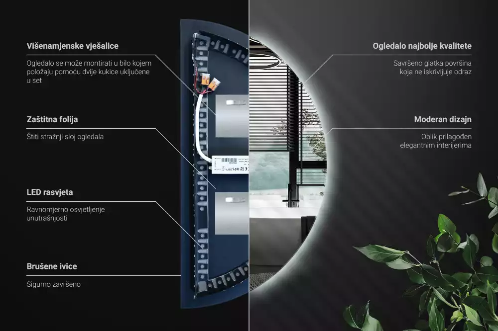 Halfronde spiegel met verlichting stijlvolle accessoire