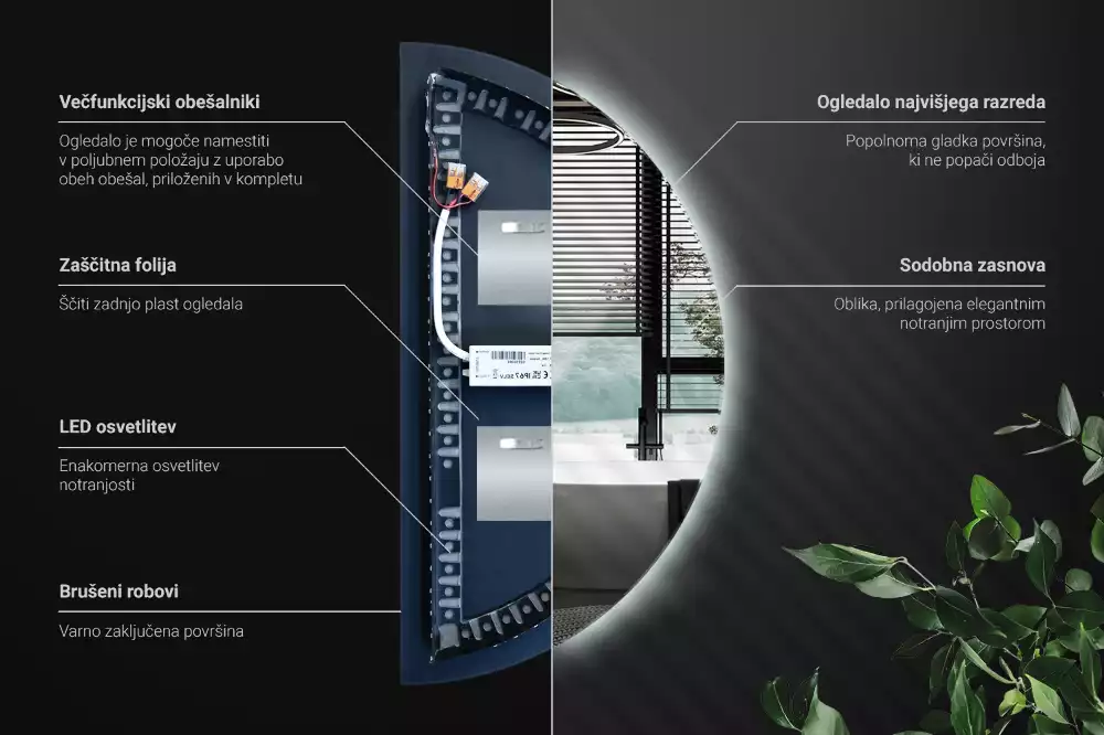Halfronde spiegel met verlichting stijlvolle accessoire