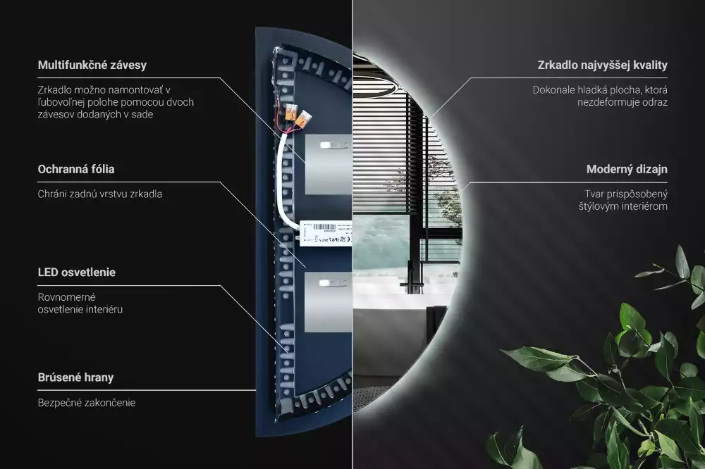 Halfronde spiegel met verlichting stijlvolle accessoire