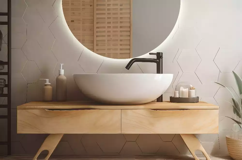 Halfronde spiegel met verlichting stijlvolle accessoire