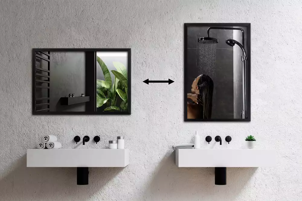 Zwarte spiegel rechthoek decoratief