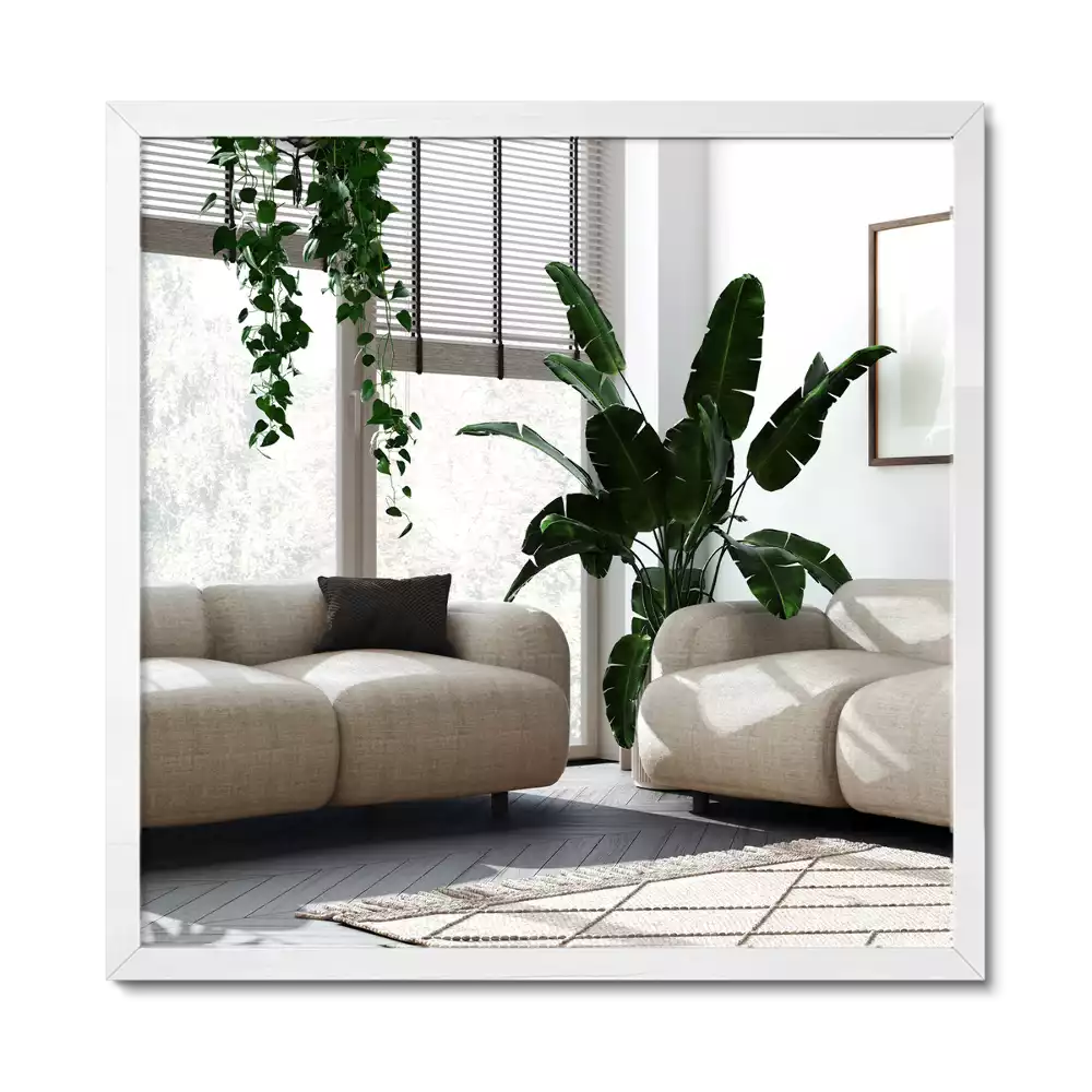 Rechthoekige spiegel wit decoratief met witte lijst