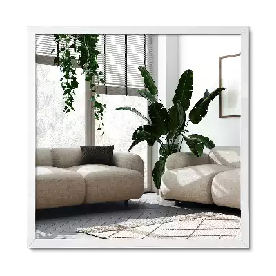 Rechthoekige spiegel wit decoratief met witte lijst