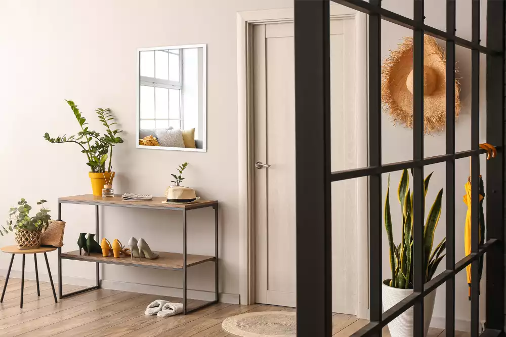 Rechthoekige spiegel wit decoratief met witte lijst