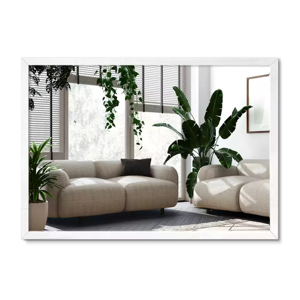 Rechthoekige spiegel wit decoratief met witte lijst