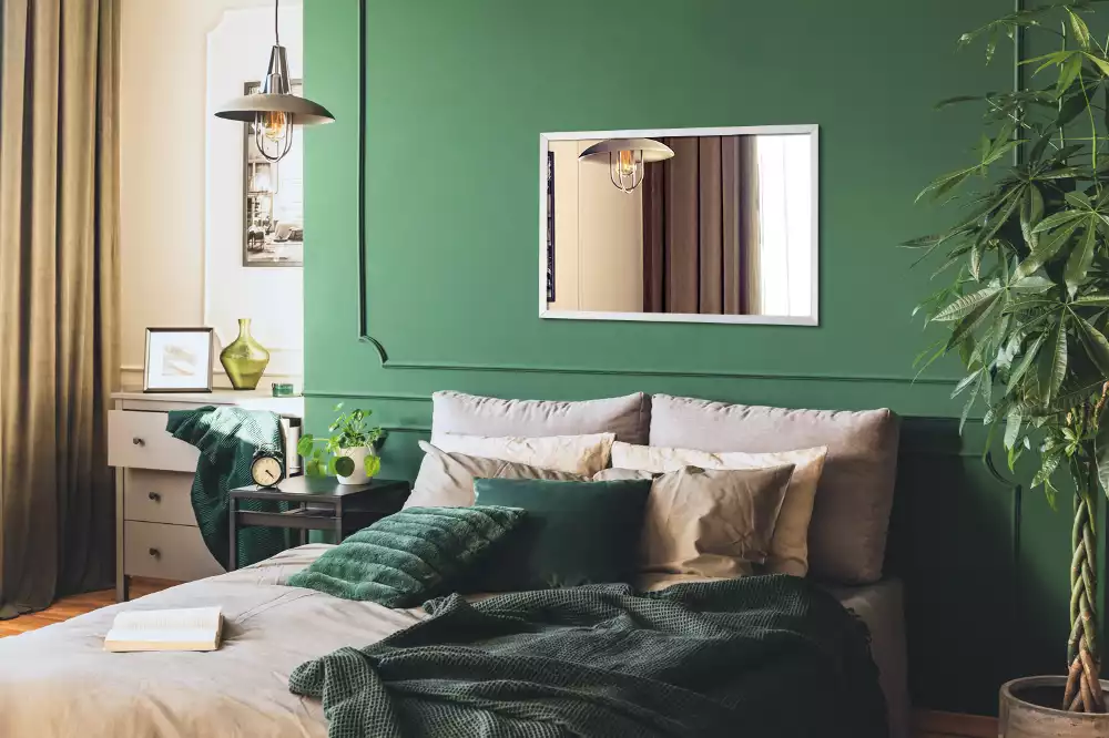 Rechthoekige spiegel wit decoratief met witte lijst