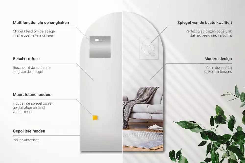 Boogspiegel hangende decoratieve