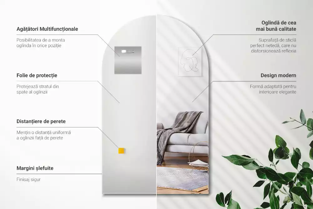 Boogspiegel hangende decoratieve