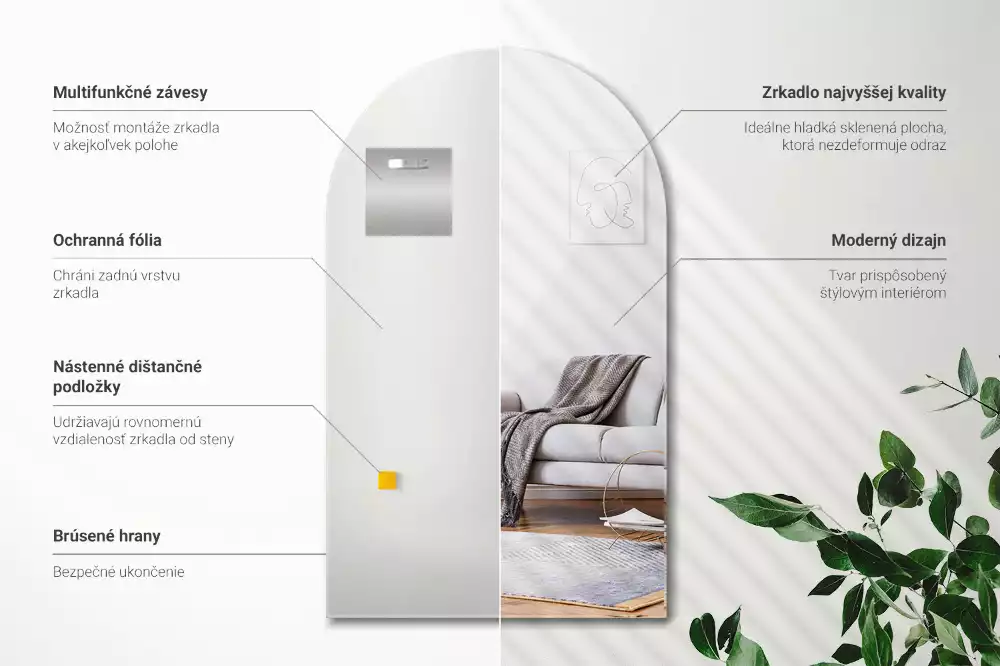 Boogspiegel hangende decoratieve