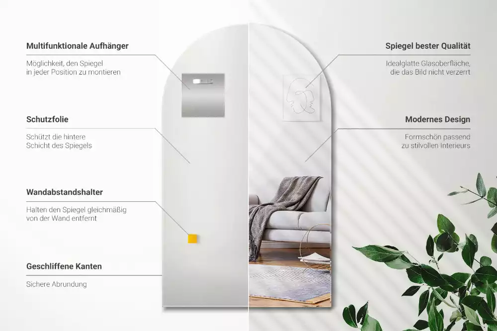 Boogspiegel hangende decoratieve