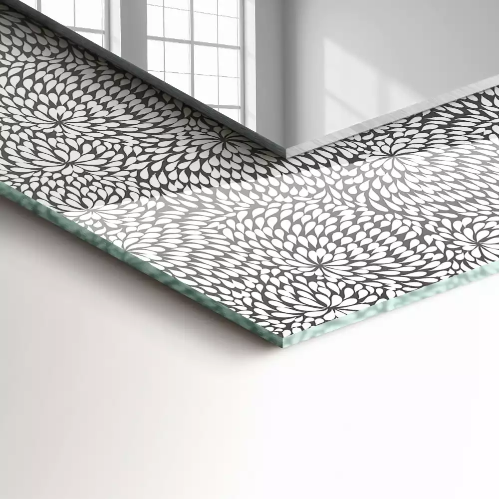 Rechthoekige spiegel lijst met print 3D-patroon