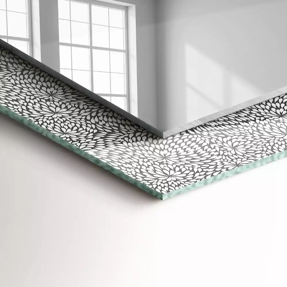 Rechthoekige spiegel lijst met print 3D-patroon