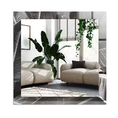 Rechthoekige spiegel met bedrukte lijst Bananenbladeren