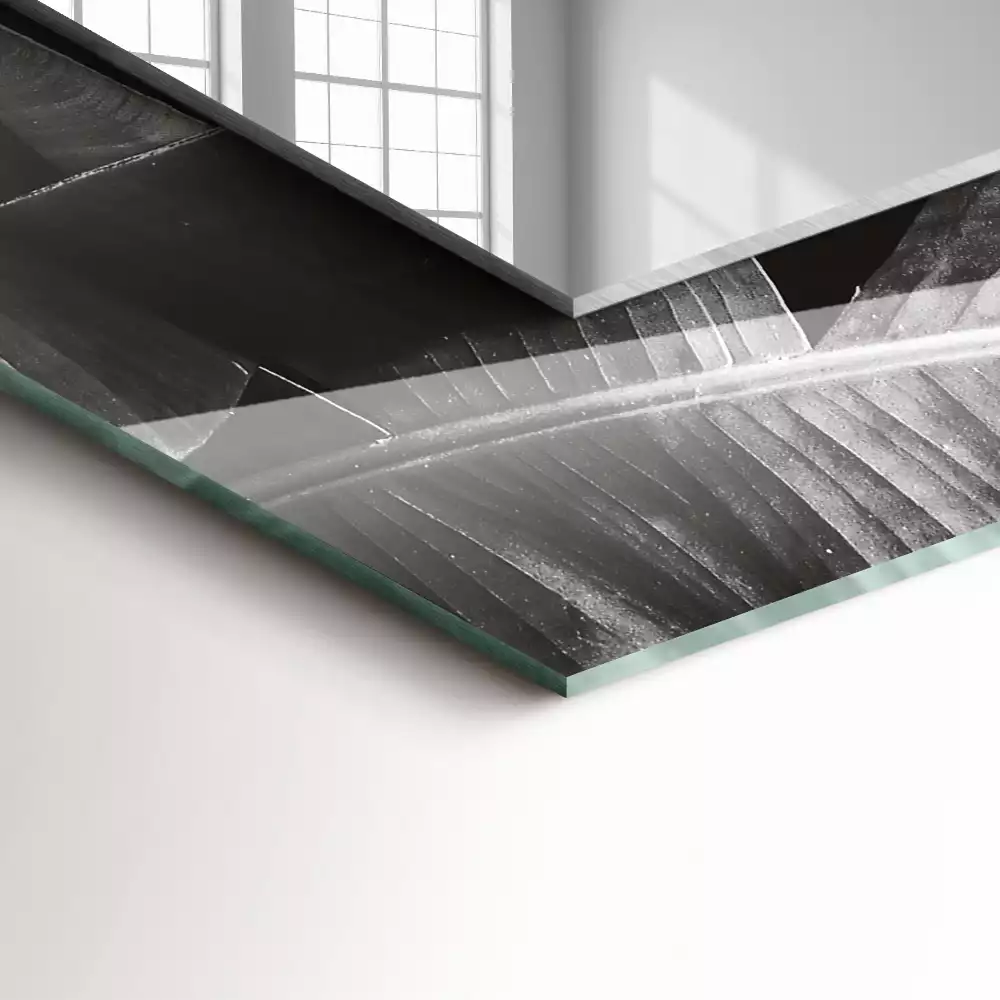 Rechthoekige spiegel met bedrukte lijst Bananenbladeren